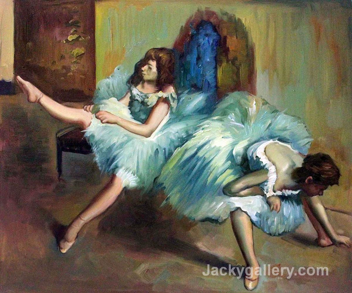 Before the Ballet (detail) by Edgar Degas paintings reproduction